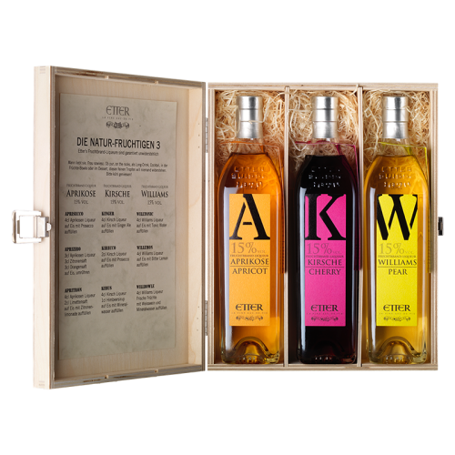 Etter Geschenkholzkistli Die Natur-Fruchtigen 3 (3x35cl)