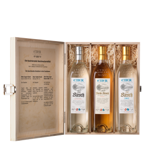 Etter Geschenkholzkistli Kirsch Variation Dreierlei (3x35cl)