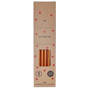 Pailles en verre set cadeau, 20cm, cuivre (6 pcs)